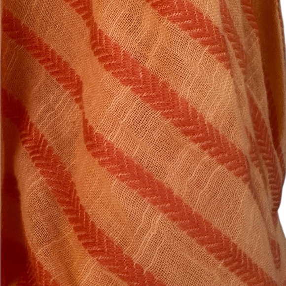 FREE PEOPLE BOW AND ARROW TIE FRONT KIMONO ORANGE STRIPE COTTON BLEND ONE SIZE - Picture 9 of 10